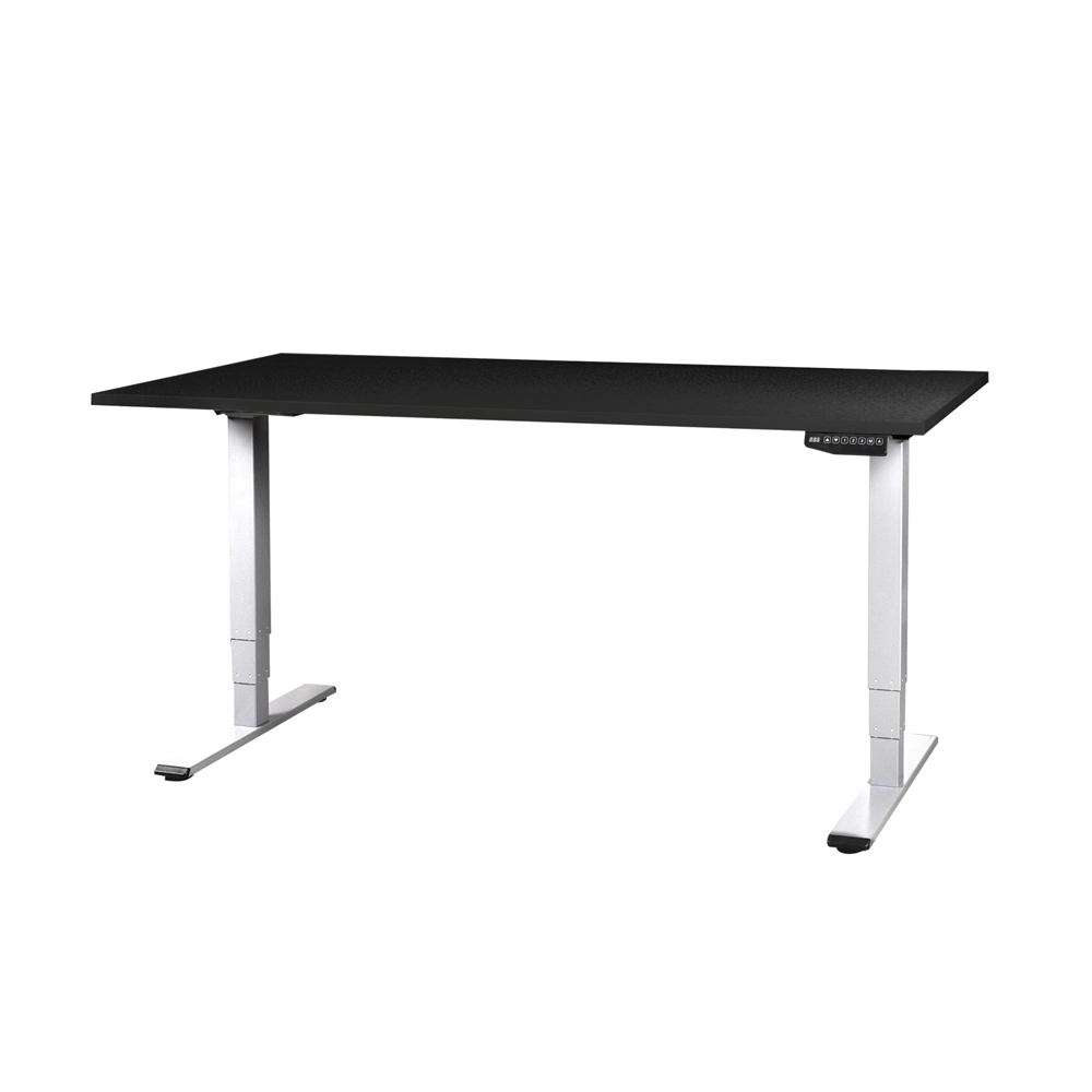 CONTINI höhenverstellbarer Bürotisch 180 x  80 cm schwarz / Gestell weiss