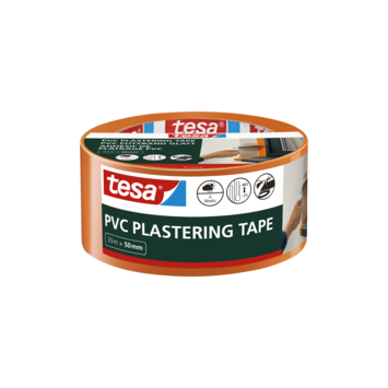 Tesa bepleisteringstape PVC oranje 50 mm x 33 m