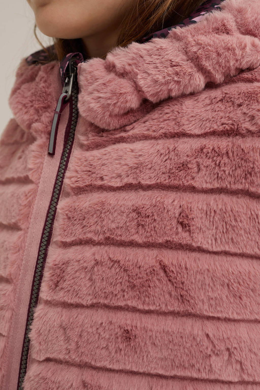 WE Fashion imitatiebont jas met panterprint roze