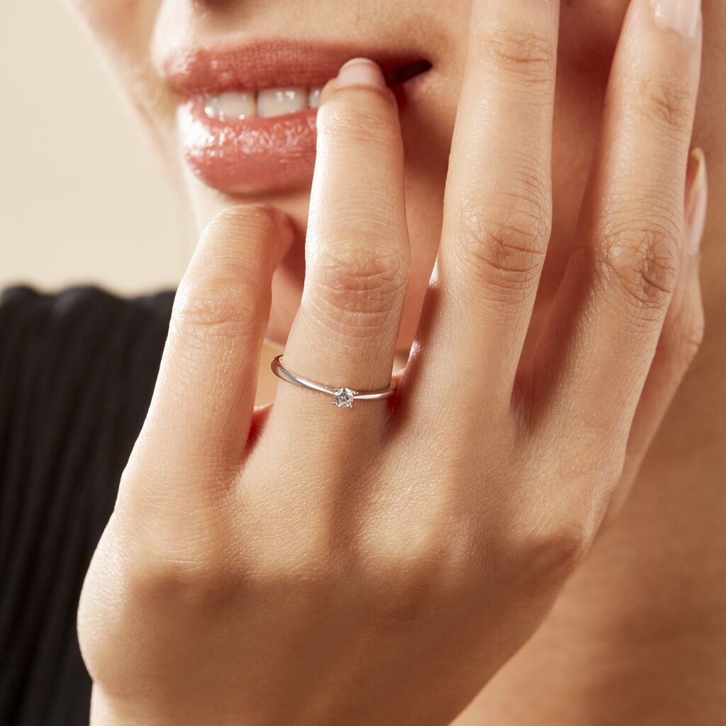 Bague Solitaire Aphrodite Or Blanc Diamant
