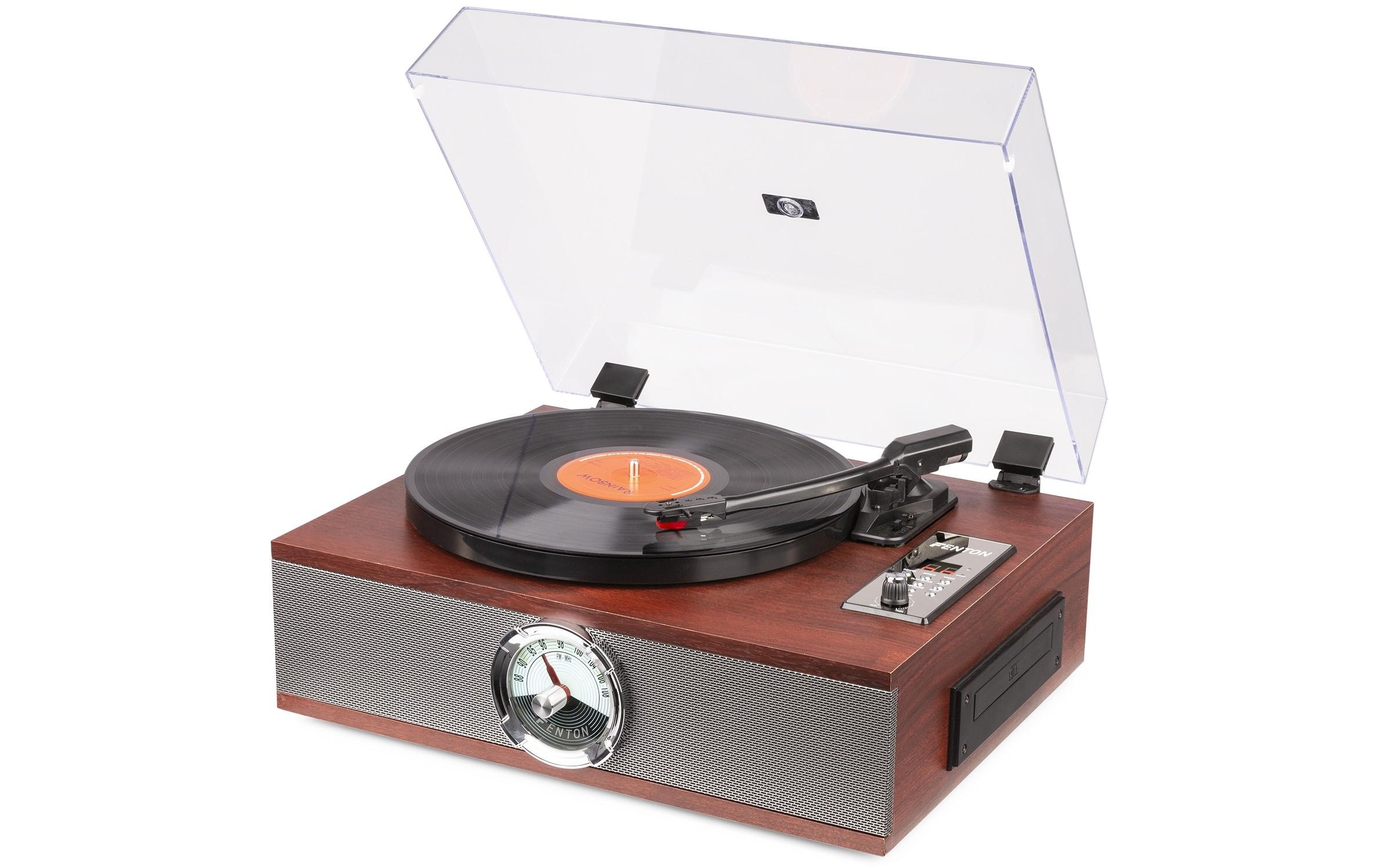 Plattenspieler mit Bluetooth RP180 Dunkelbraun<br>Plattenspieler mit Bluetooth-Empfänger, CD-Spieler und FM-Radio