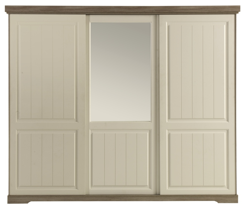 Spiegel kledingkast Latte Schuifdeuren en spiegel - 260 x 220 x 62 cm