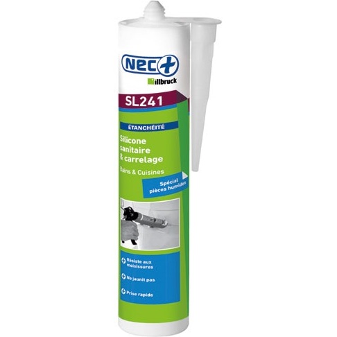 Mastic silicone - sanitaire - anti-moisissures - 310 mL - blanc