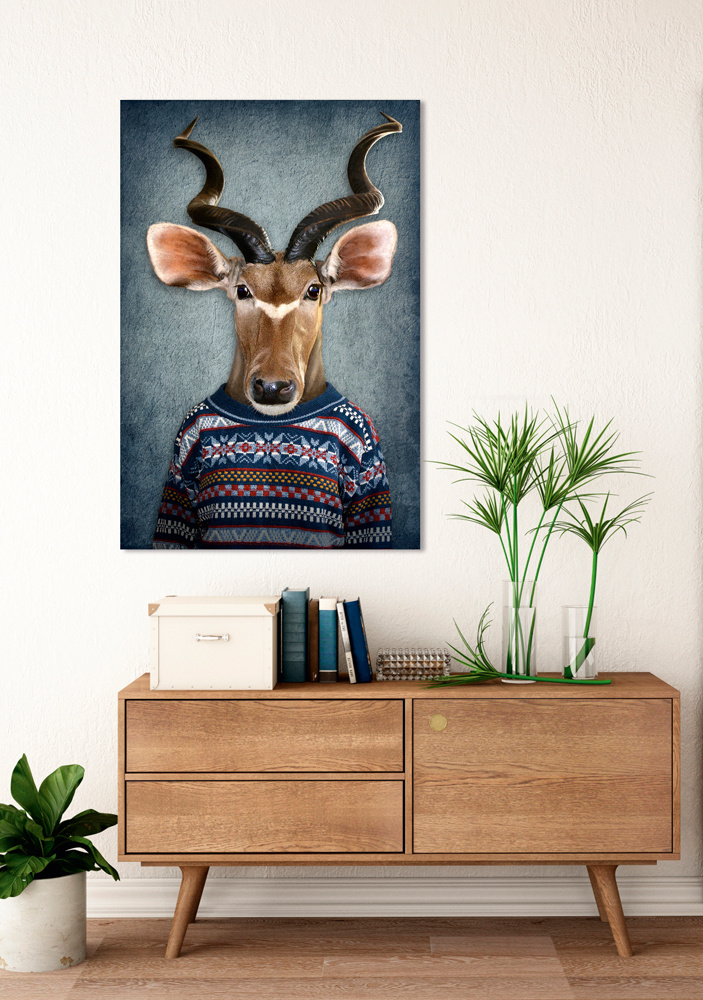 Akustikbild ANTILOPE MIT PULLI 80x120cm, 7kg