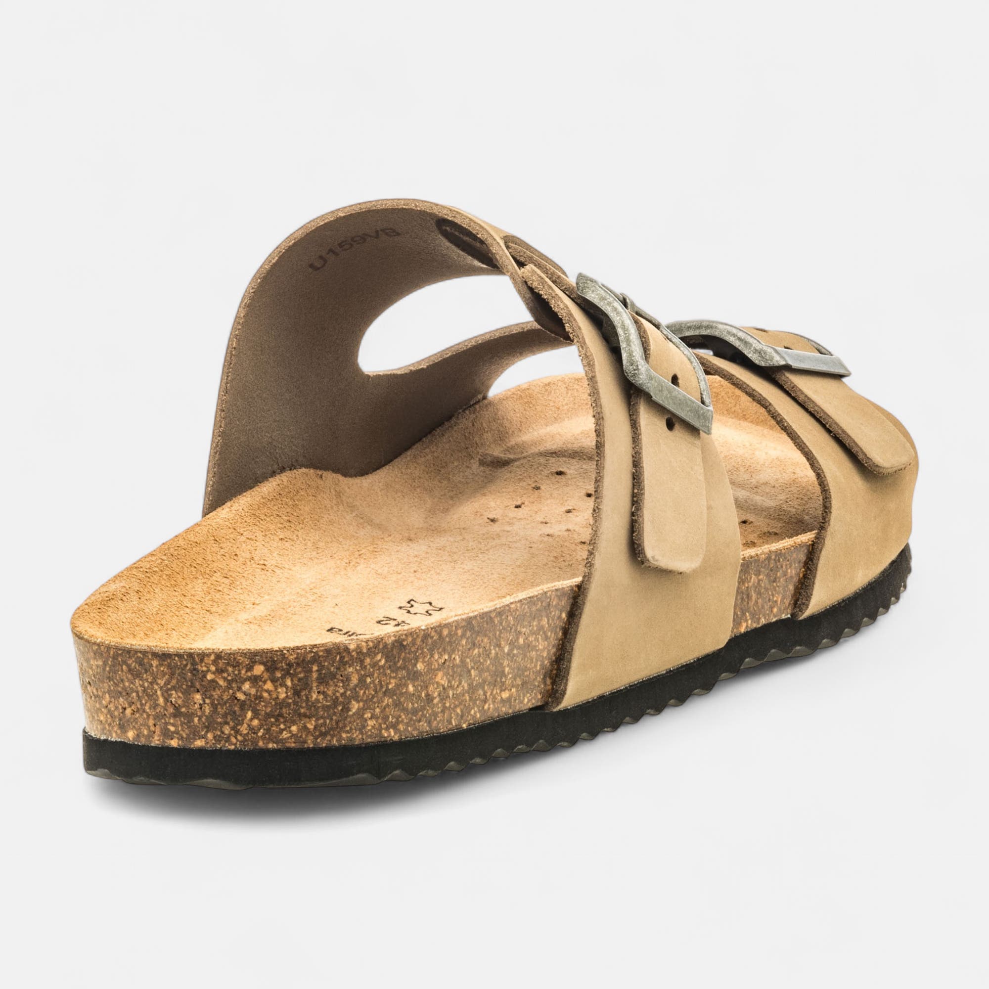 Mules semelle liège Homme en cuir beige