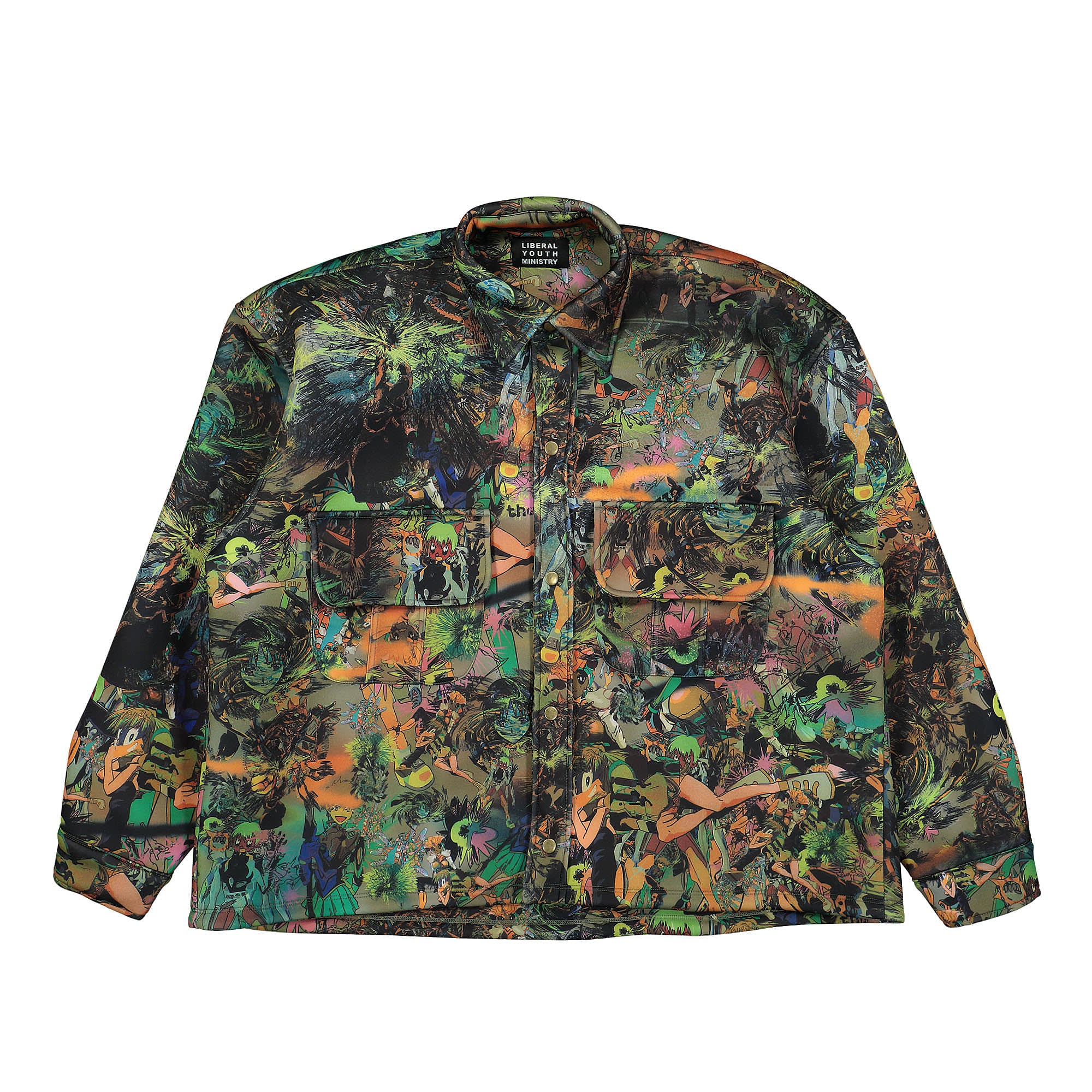 Liberal Youth Ministry<br>Camo Cartoon Scuba Knit Shirt