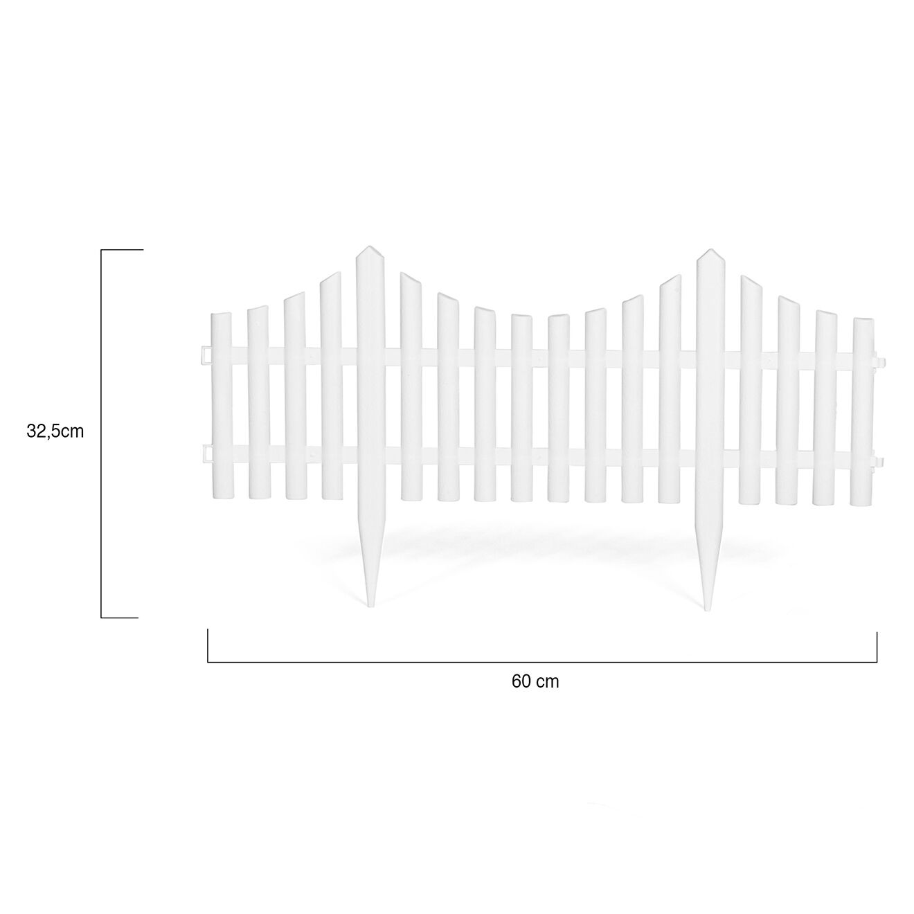 Pratik Garden 10 bordurettes plastiques souples  blanches - 60x32.5cm
