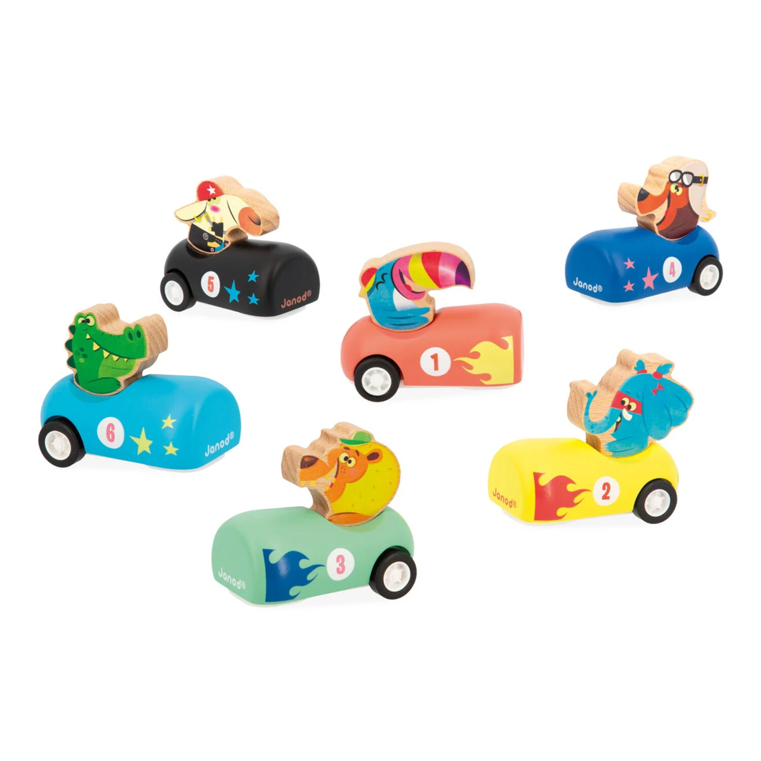 Janod | Houten auto’s pull back