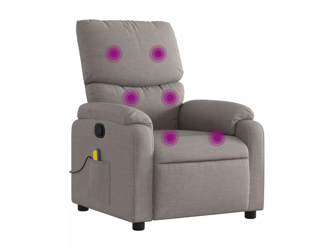 Fauteuil de massage inclinable Taupe Tissu