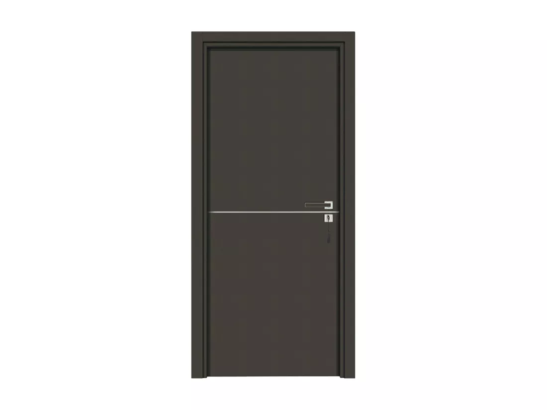 Bloc-porte pose fin de chantier collection Premium Riva, H.204 x l.93 cm, aspect cuir basalte, réversible