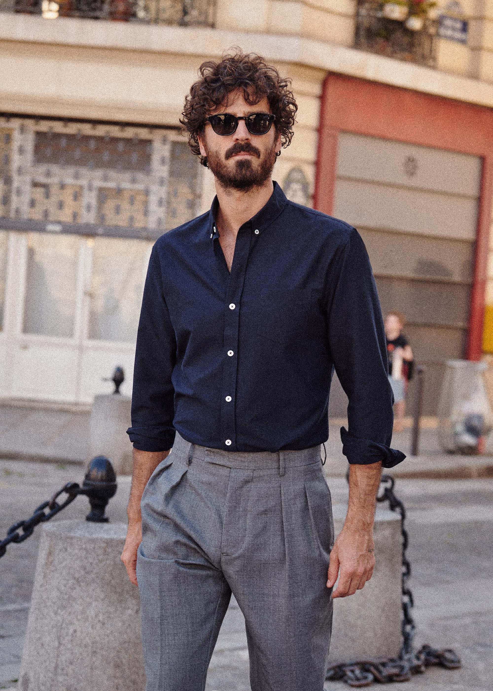 Chemise Charlie Oxford - Marine - POUR LUI 5906608