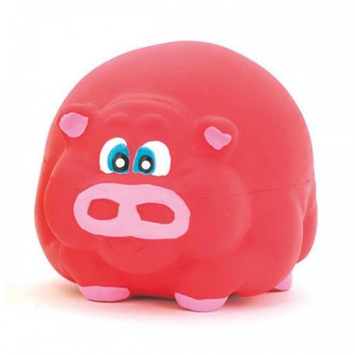 Petisco rosa de látex em formato de porco para cães