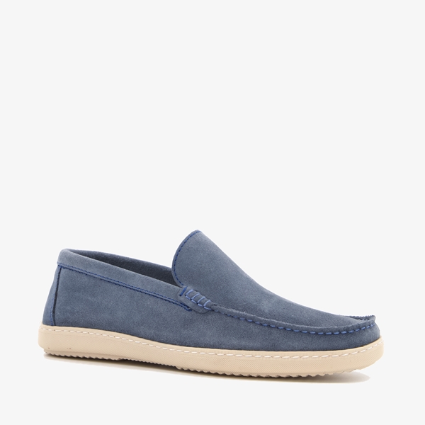 Van Beers suede heren instappers blauw