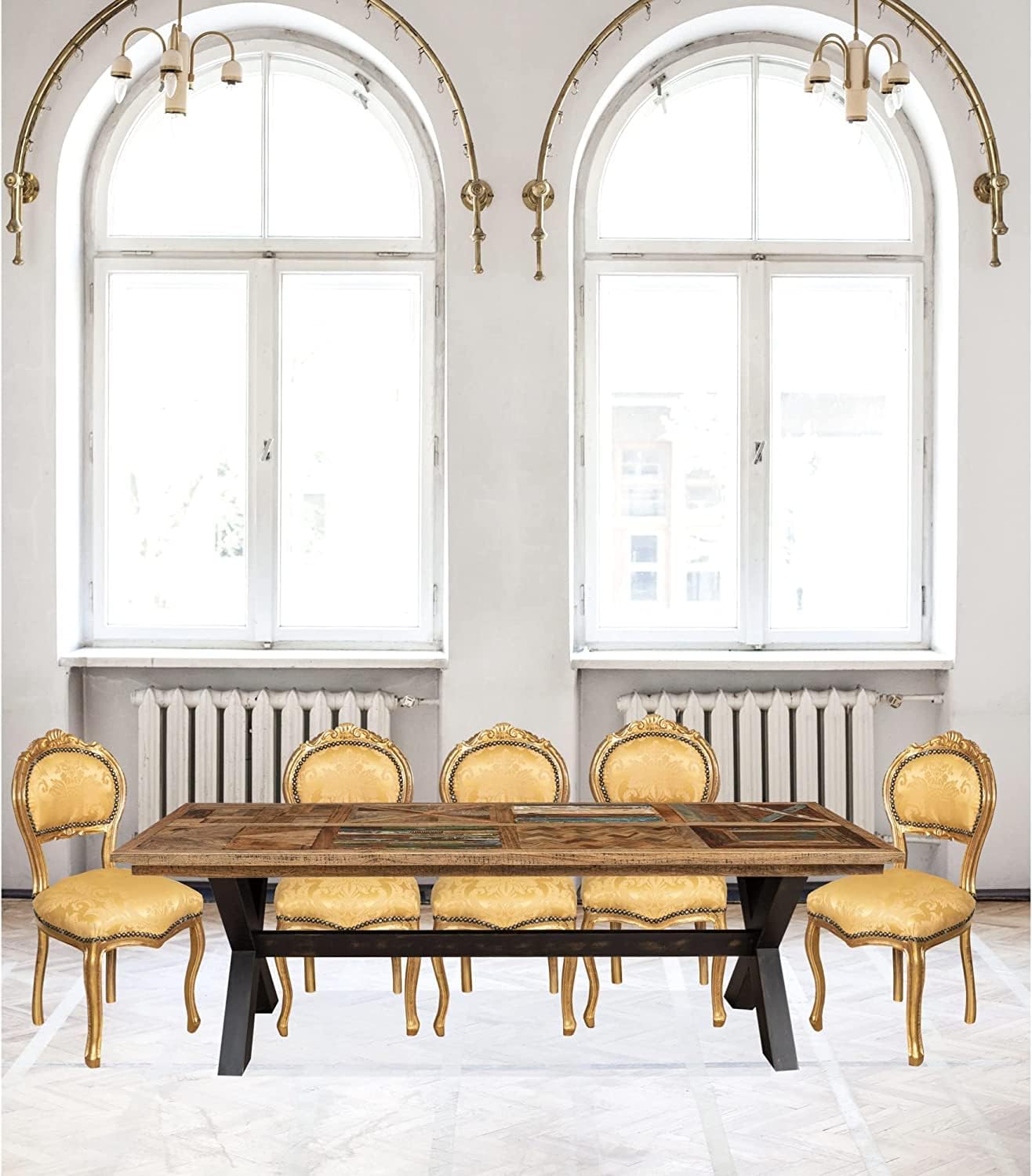 Biscottini Barock Stuhl 90x45x42 cm | Esszimmerstuhl Handwerklich | Barock Möbel für Schlaf- und Wohnzimmer