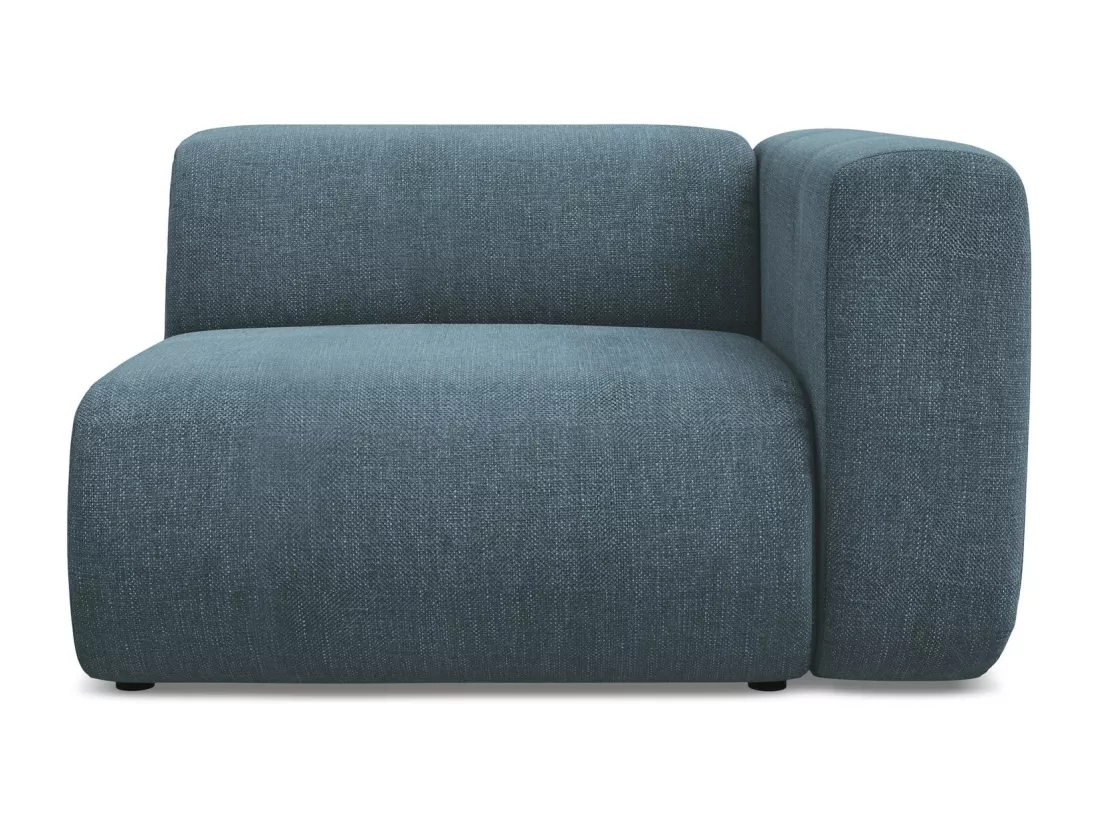 Module avec accoudoirs droit en tissu chenille - jeans - EKAHI