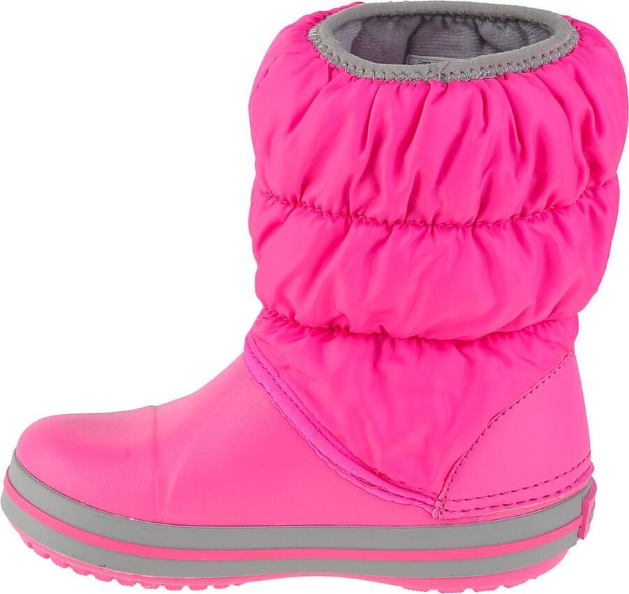 Crocs Winter Puff Boot Kids Regenlaarzen Electric Pink Nylon Bovenkant Croslite Zool