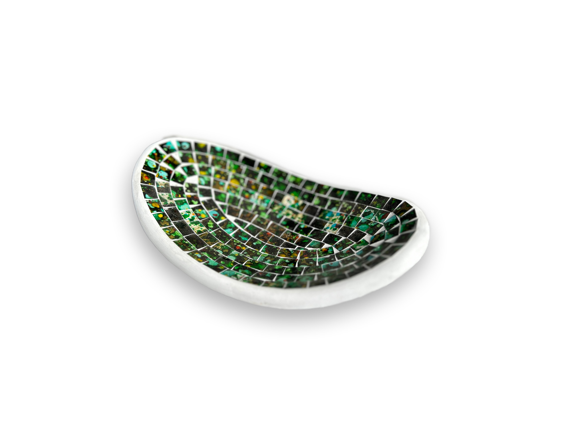 Mosaikschale 'Lali' L, grün, B 25 cm, L 15 cm, H 6 cm von fischer's lagerhaus
