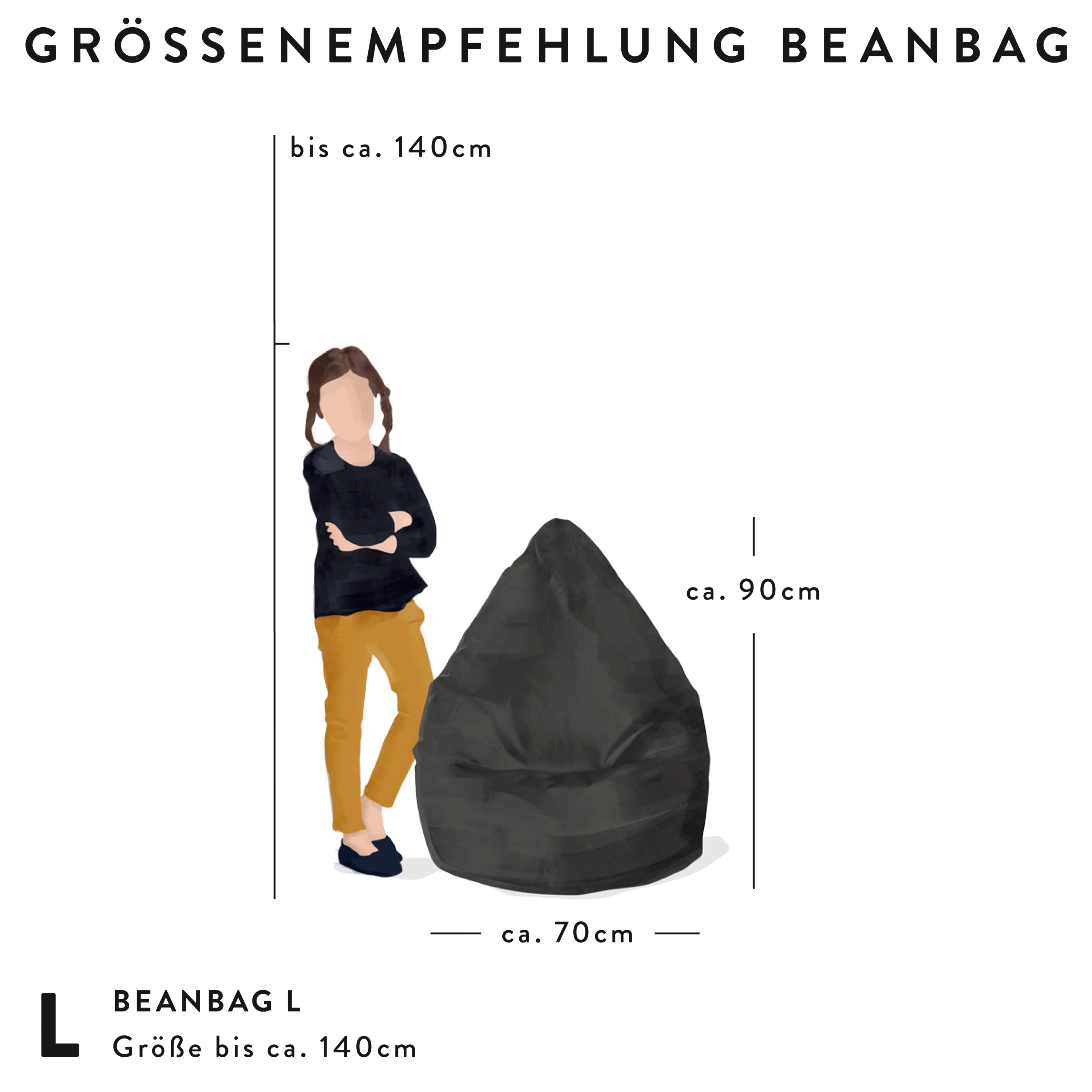 Sitzsack BeanBag BRAVA L (Farbe: jeansblau)