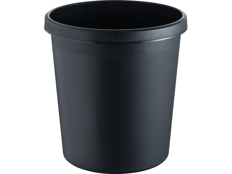 Helit Papierkorb 30 l, Schwarz Papierkorb aus schlagfestem PP