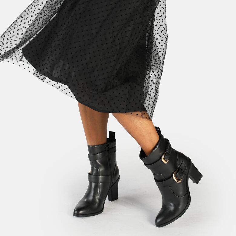 Zoe Buckle Boot Bottes vegan, noir