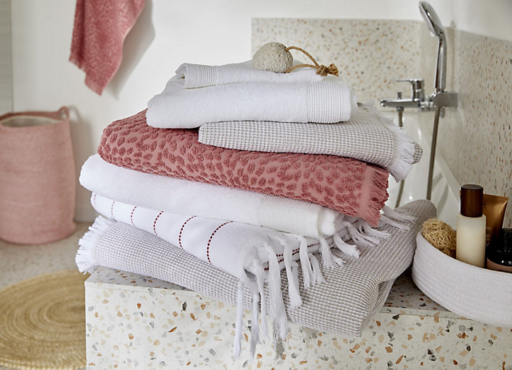 Serviette de bain blanche Koros 140 x 70 cm GoodHome