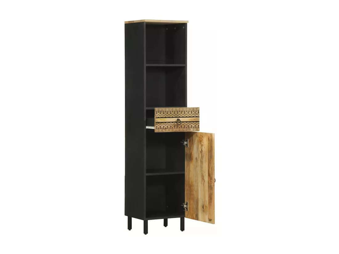 Armoire de salle de bain 38x33,5x160 cm bois massif de manguier
