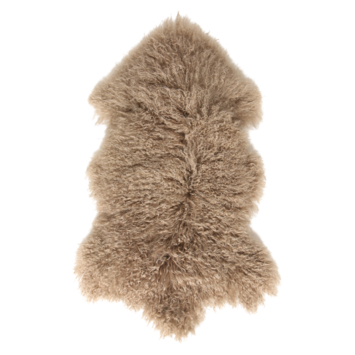 Schapenvacht Vloerkleed Taupe Gekruld 80 mm 100x70 cm