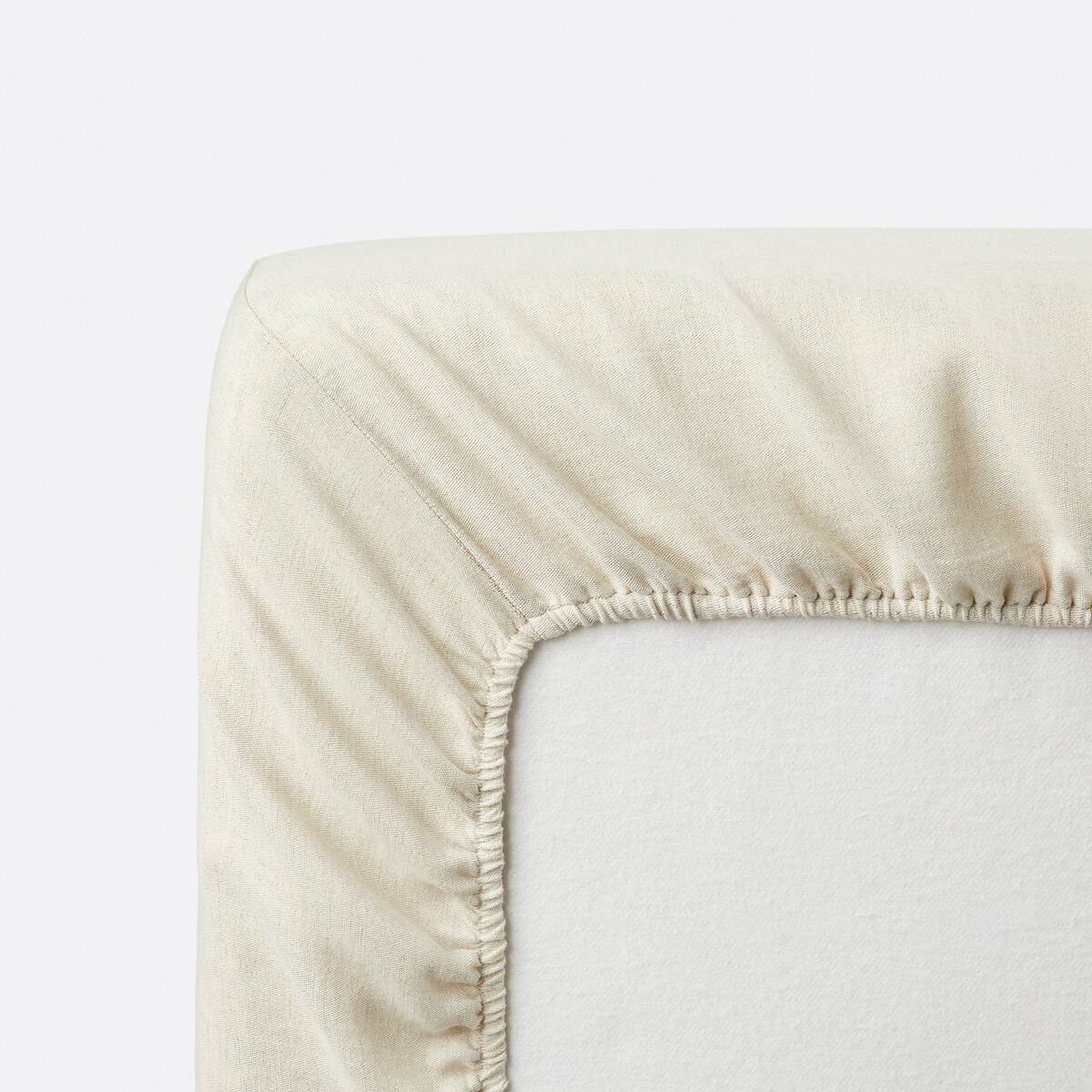LA REDOUTE INTERIEURS<br>Lençol de baixo em algodão/linho lavado, dobra de 30 cm, Marnie