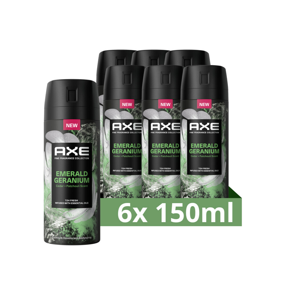 6x Axe Deodorant Bodyspray Emerald Geranium 150 ml