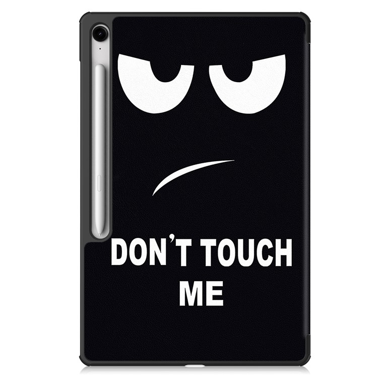Samsung Galaxy Tab S10 FE  Plus Leder Tasche Smart Cover Schutzhülle   S-Pen Halterung - Don't Touch Me