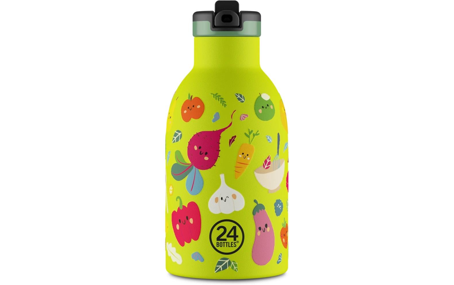 Thermosflasche Veggie Friends, 330 ml, LimettengrünIsolierflasche mit doppelwandiger Edelstahlisolation
