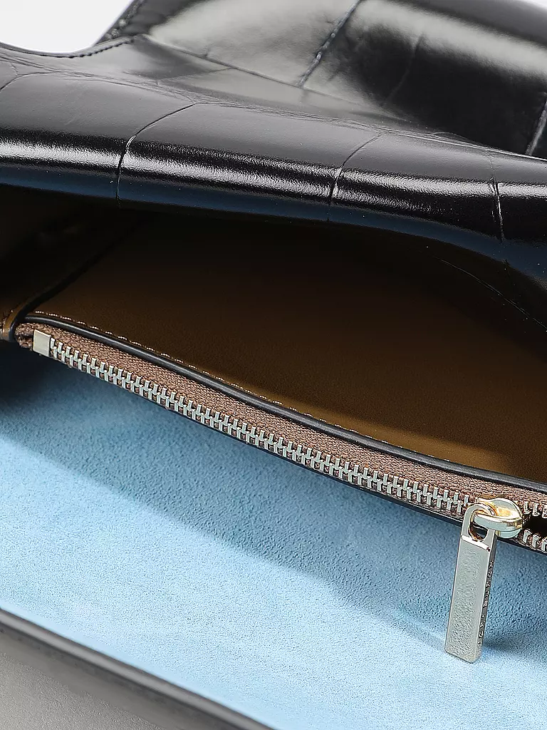TORY BURCH Ledertasche - Umhängetasche LEE RADZIWILL CROC  schwarz