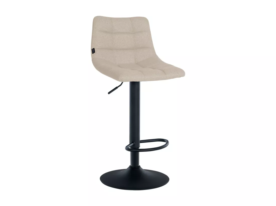 Lot de 2 Tabouret de bar - Tissu & Métal - Crème - Jerry