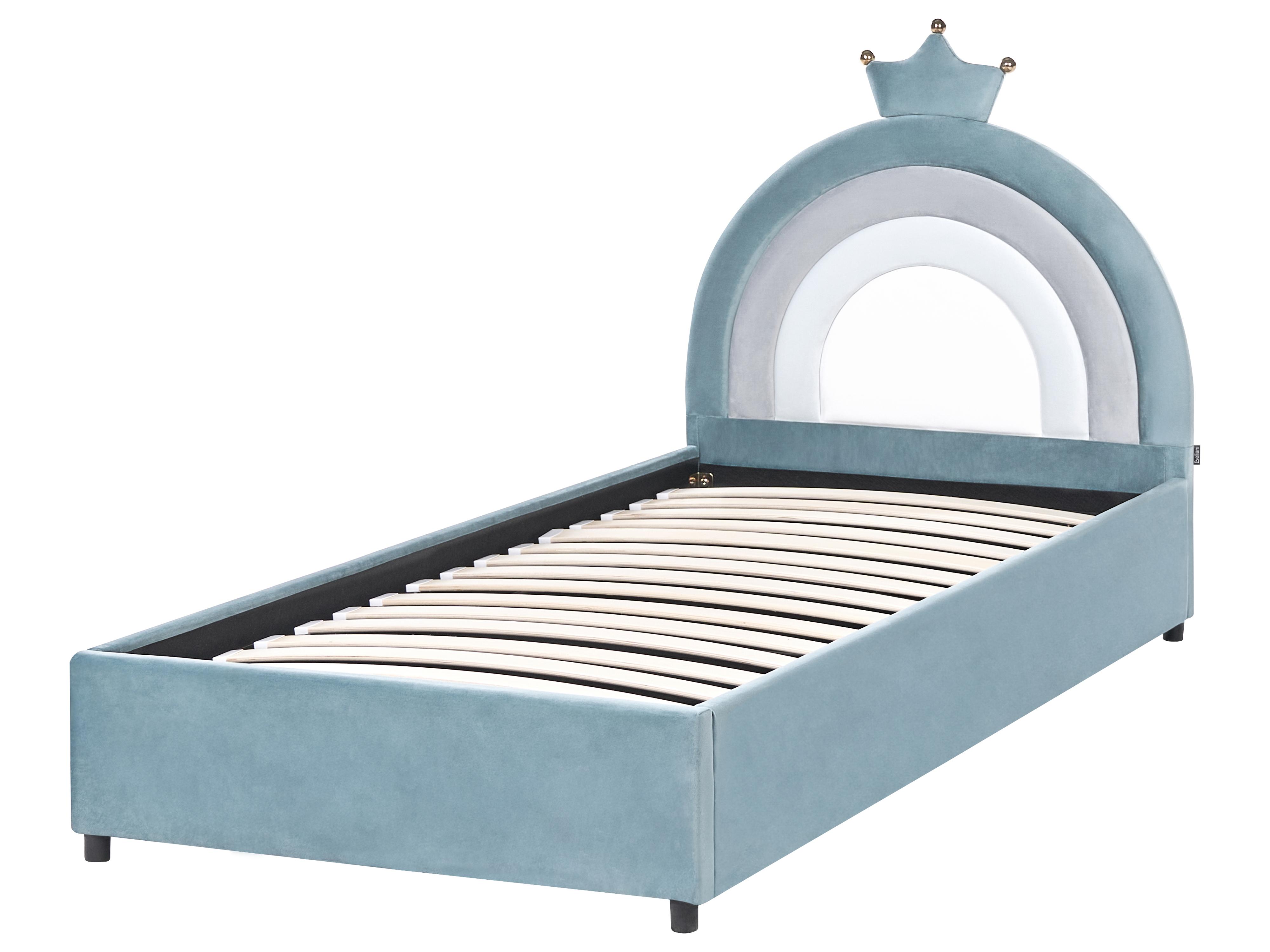 Kinderbed met opbergruimte Kroon Fluweel GRISETOT 90 x 200 cm Blauw