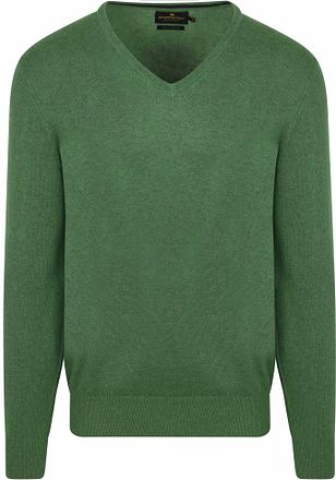 Steppin' Out Trui Cotton Cashmere V-hals Groen PU-V-COCASH-STEPP-WOODLANDGREEN kopen