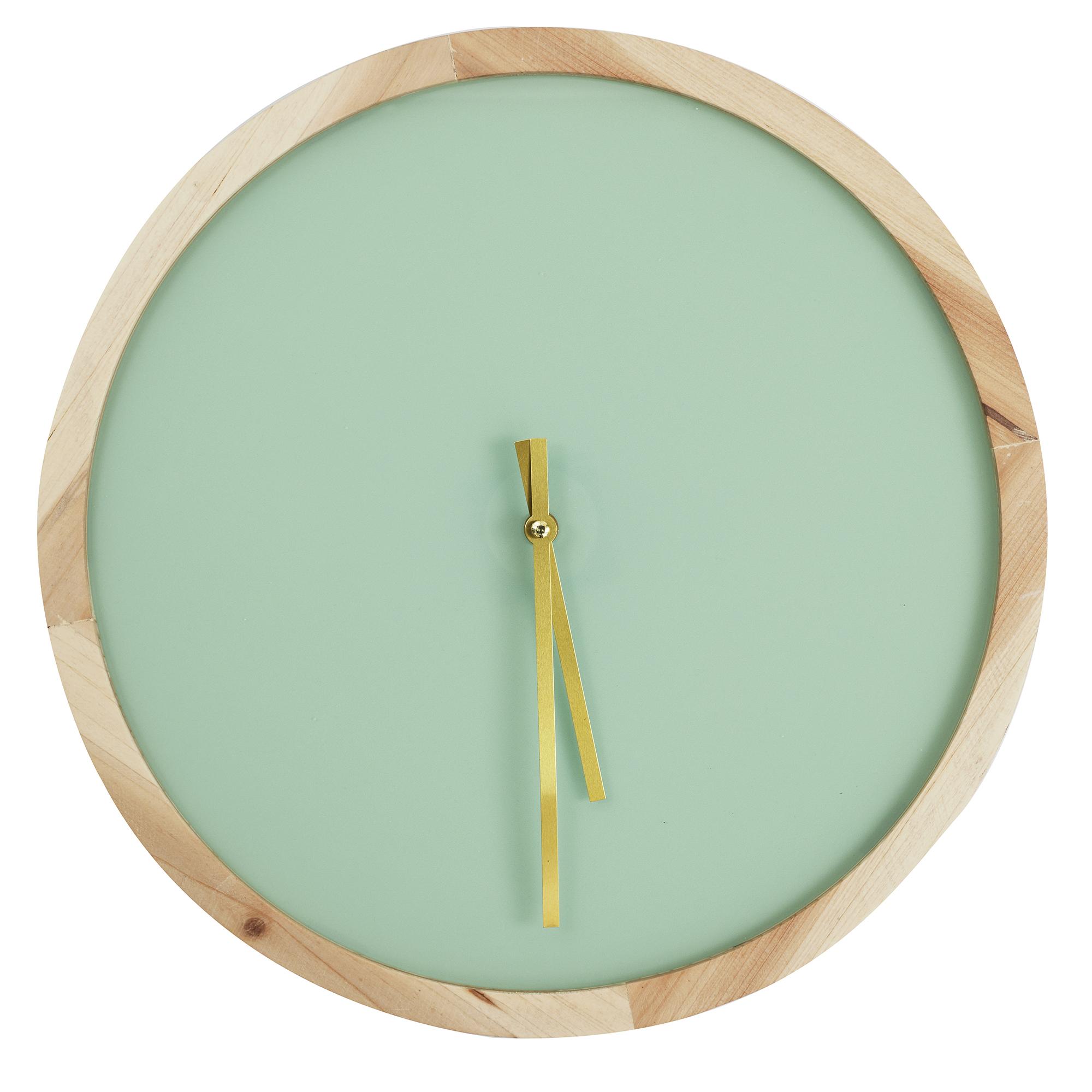 HORLOGE VERNIE VERTE CONTOUR BOIS D.40CM