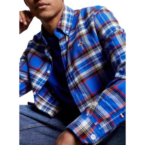 Tommy Jeans - TJM RLX TOMMY CHECK SHIRT Azul