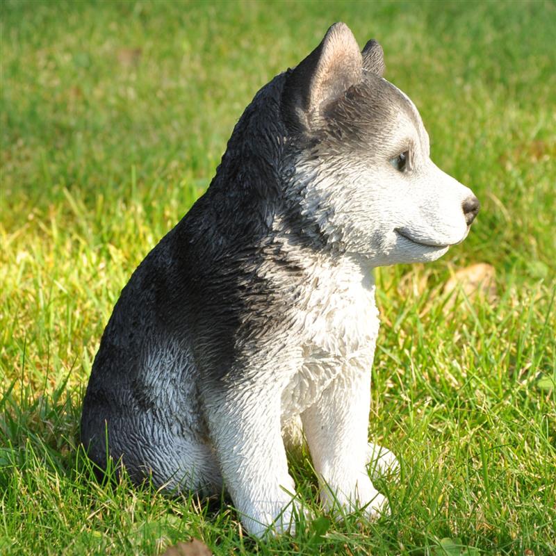 Dazikemo Dekofigur Gartenfigur Husky 17,5 x 10 x 12 cm