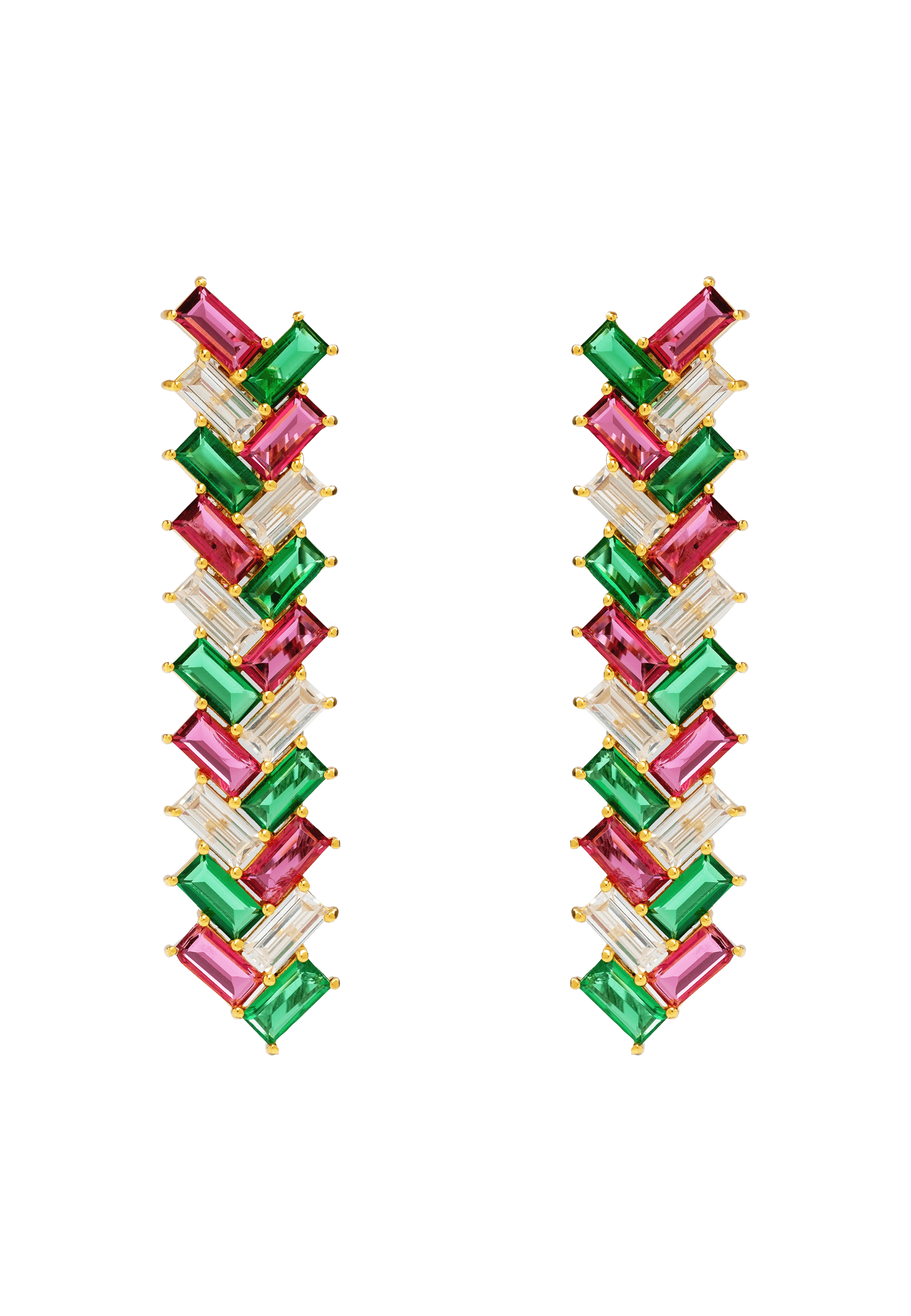 METRÓPOLIS - Boucles d'oreilles en forme d'épi | Vert
