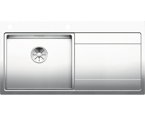 Blanco DIVON II 5 S-IF spoelbak, 1000 x 510 mm, roestvrij staal, satijnglans, 521659, 1 bak met afdruipgedeelte, bak links, vlak ingebouwd