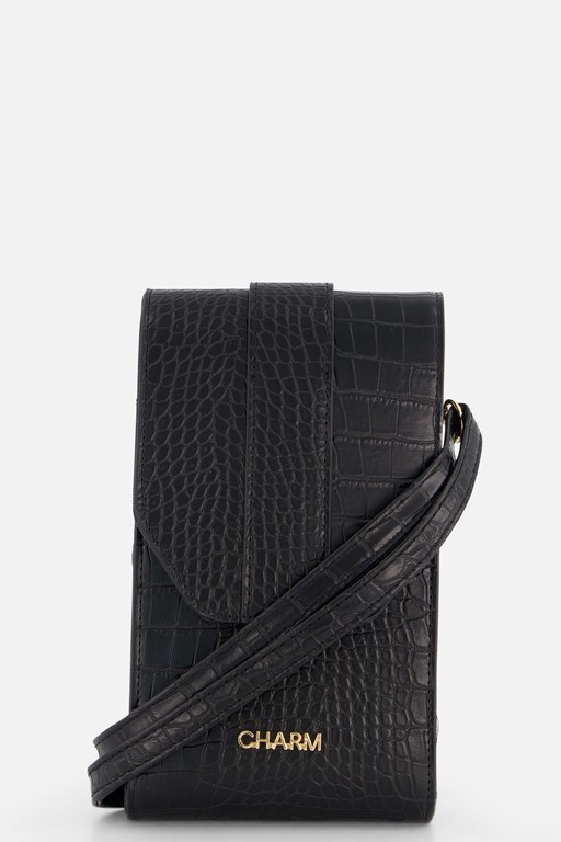 Charm Telefoontasje zwart Synthetisch