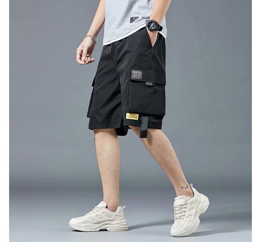 GRAYCIOUS - Cargoshorts met applicatie en effen label, middelhoge taille