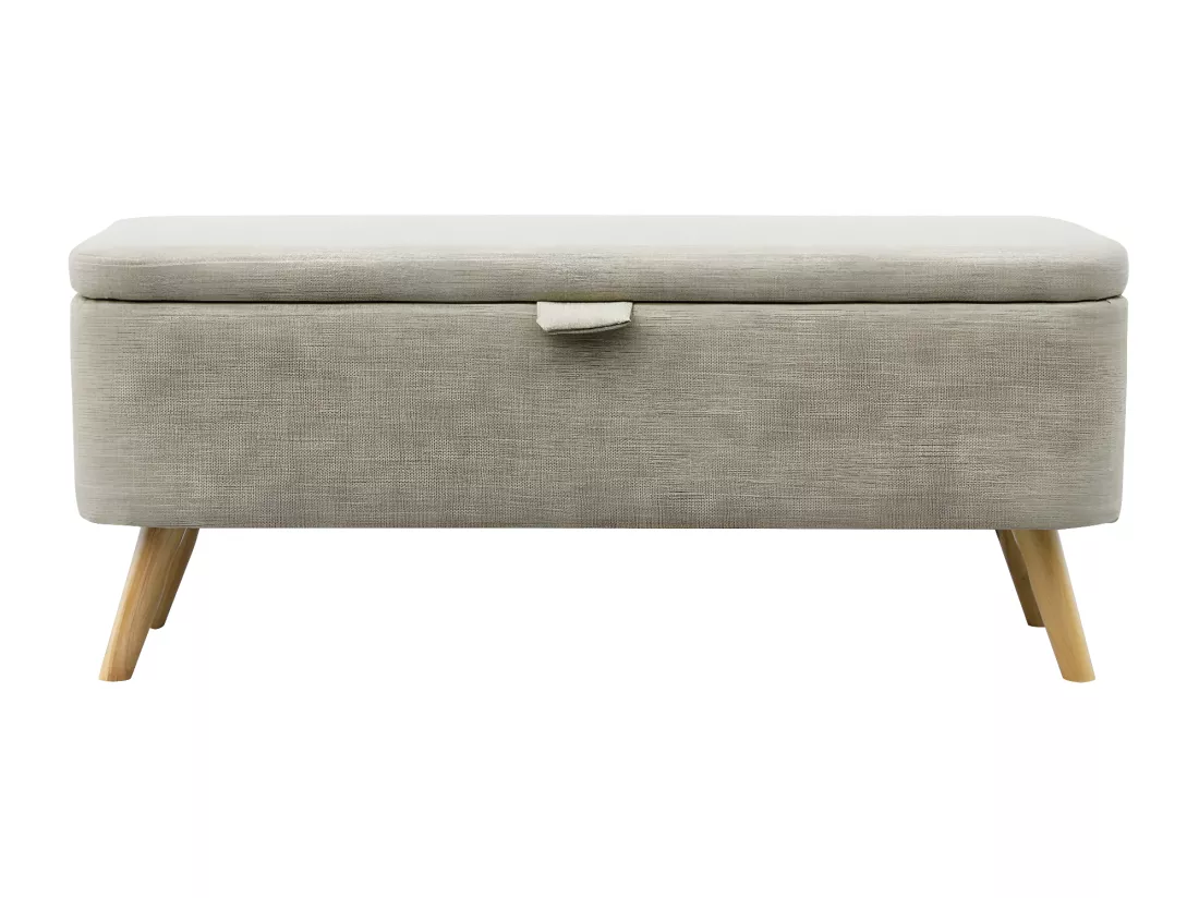 Bout de Lit avec Rangement en Tissu avec Pieds Bois - L101cm