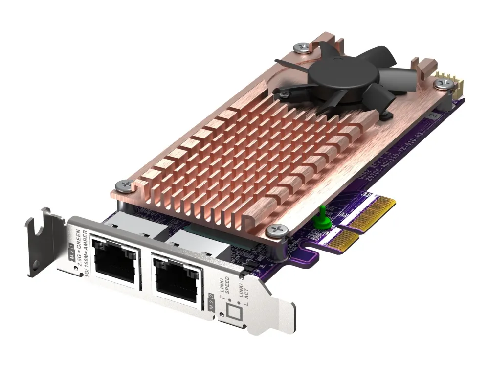 QNAP QM2-2P2G2T - Lagringskontrol - M.2 - M.2 NVMe Card / PCIe 3.0 (NVMe) - lavprofil - PCIe 3.0 x4, 2.5 Gigabit Ethernet - for QNAP QVP-63, TS-453, 473, 673, 832, 873, TVS-672, 872, h1288; VioStor QVP-85