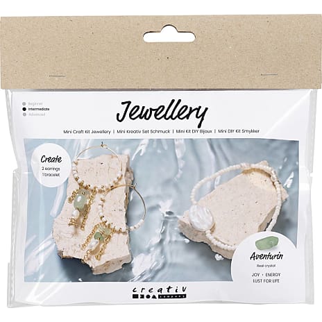 DIY kit smykke aventurinarmbånd og øreringe