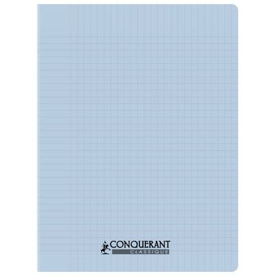 Conquérant Classique - Cahier polypro 24 x 32 cm - 96 pages - grands carreaux (Seyes) - bleu ciel