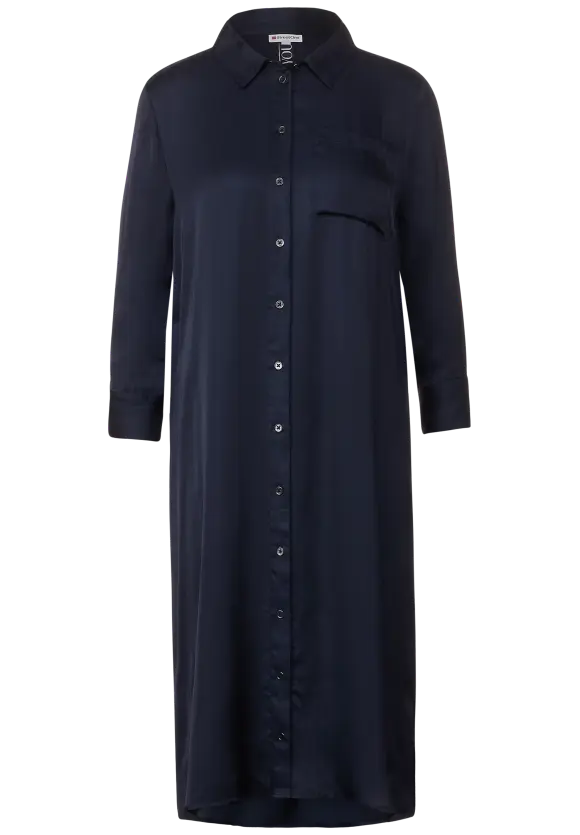 Viskose Hemdblusenkleid - deep blue