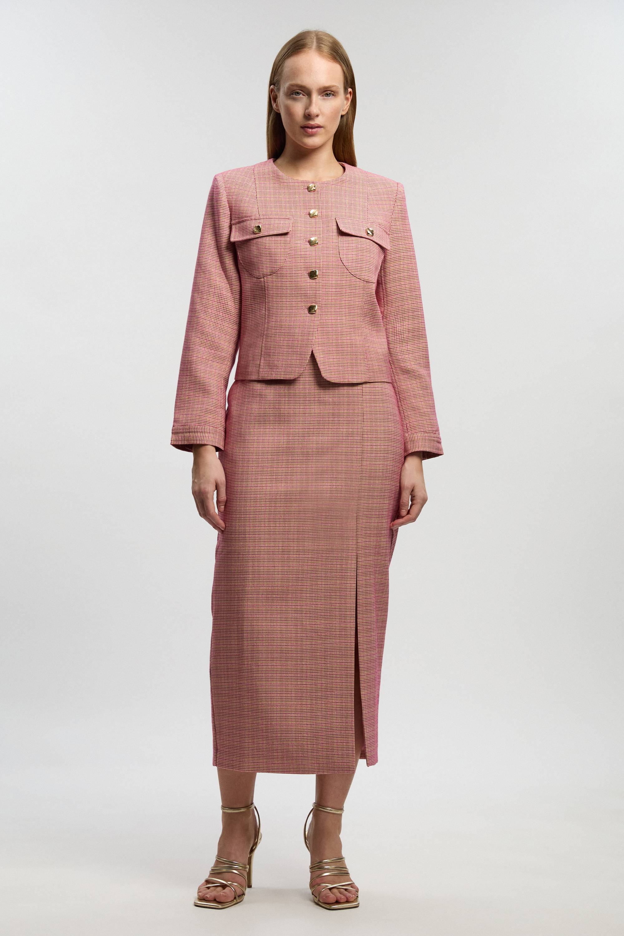 KarenMillen Veste Courte Ajustée À Carreaux
