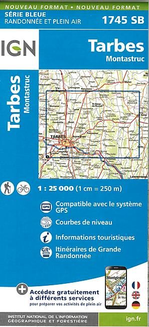 IGN - 1745 SB TARBES MONTASTRUC 1 25 000