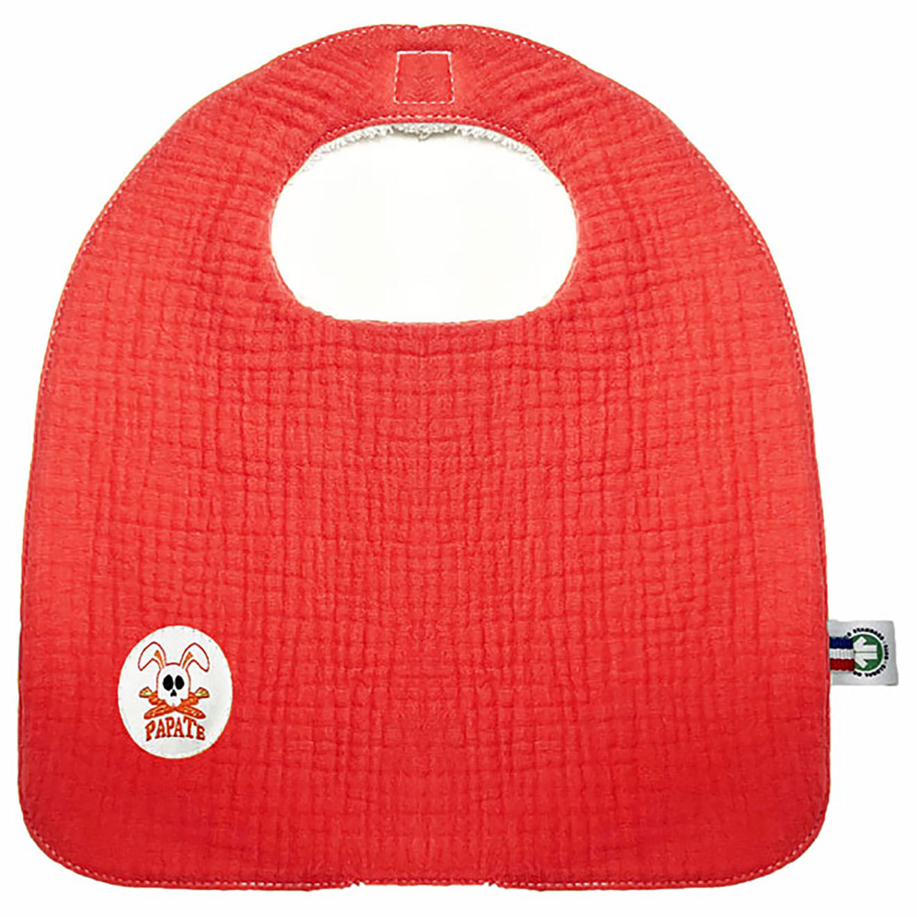 Papate Bavoir en Coton Bio fraise - 20x25 cm